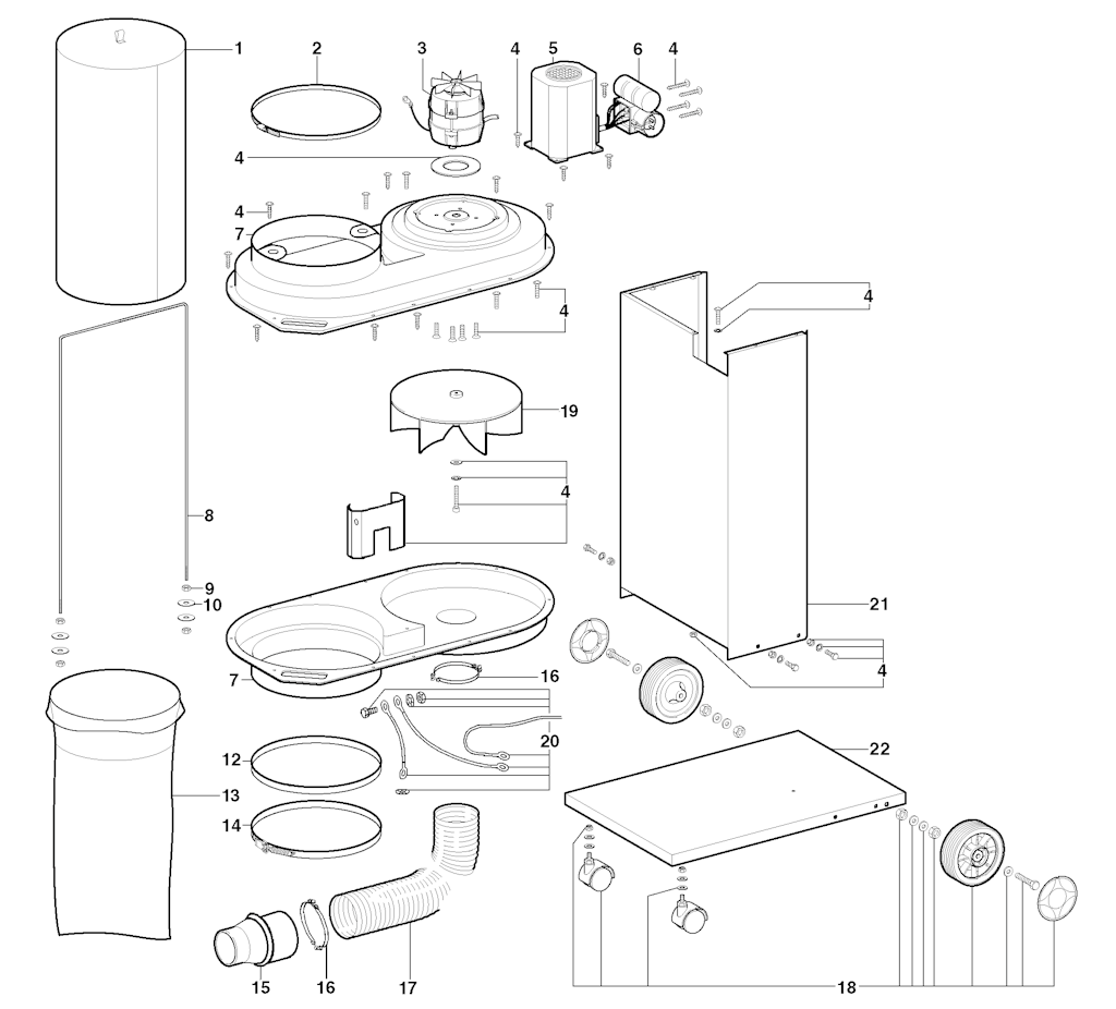 Explosionszeichnung Ersatzteile