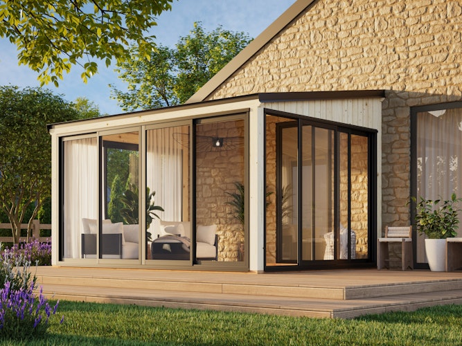 Palmako Glashaus Lumi 11,6 m² (Wintergartenanbau) - Slide Plus