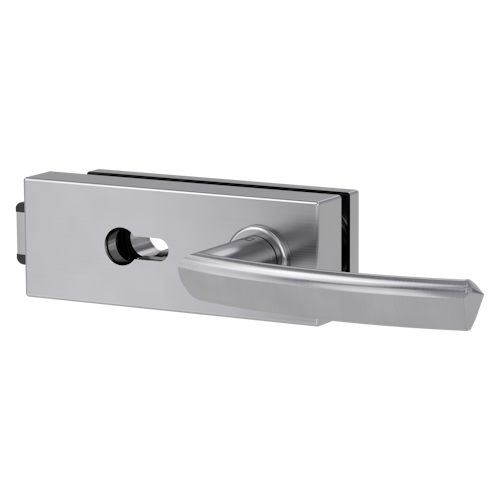 Griffwerk Jette PURISTO S -Edelstahl matt Ganzglastürbeschlagset -3-teiliger Bandsatz -mit Griff JETTE CRYSTAL -EM -PZ