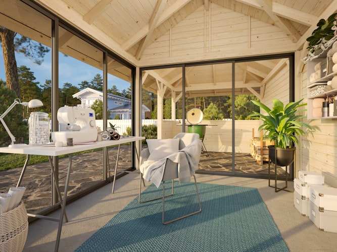 Palmako Pavillon Bianca 16,6 m² Set 208 Slide - 28 mm