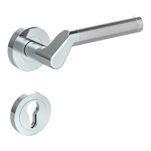 Griffwerk CORINNA Schraubtechnik GK4 -Chrom/Edelstahl Rosettengarnitur -Schraubt. -PZ -TS 40-45mm