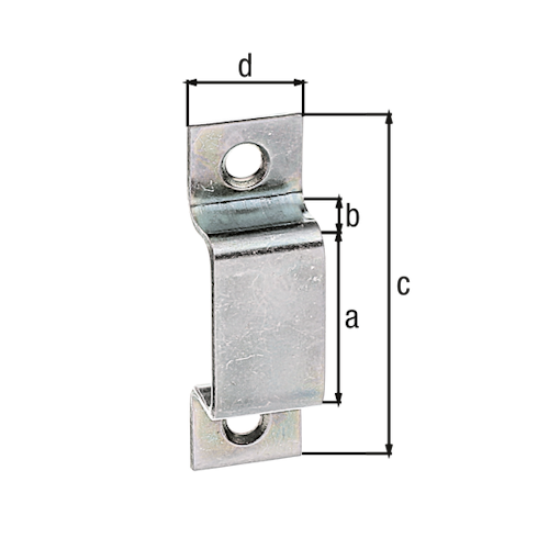 Alberts® Schlaufe, versenkte Löcher, galvanisch verzinkt dickschichtpassiviert, lichte-LxH 20x9,Gesamt-LxB 44x13mm 122294