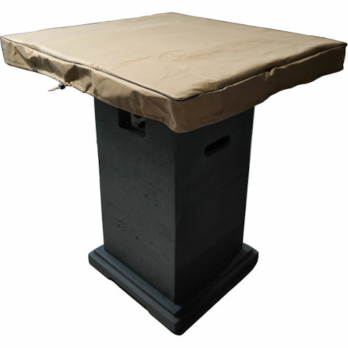 Gardenforma Gas Feuerstelle Montreal aus Faserbeton in Betonoptik, dunkelgrau