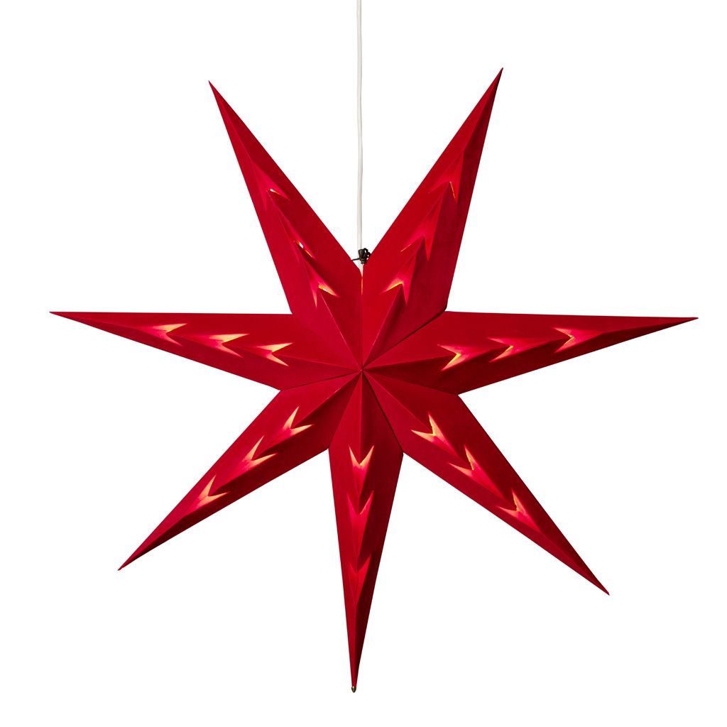 Konstsmide Weihnachtsbeleuchtung  Roter Papierstern rotem Samt perforiert