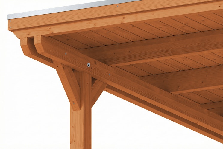 Skan Holz Emsland - Flachdach Carport aus Leimholz Breite 340 cm