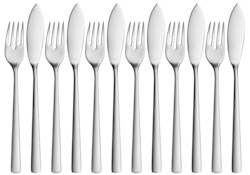 WMF Fischbesteck-Set 12-teilig Corvo Cromargan protect®