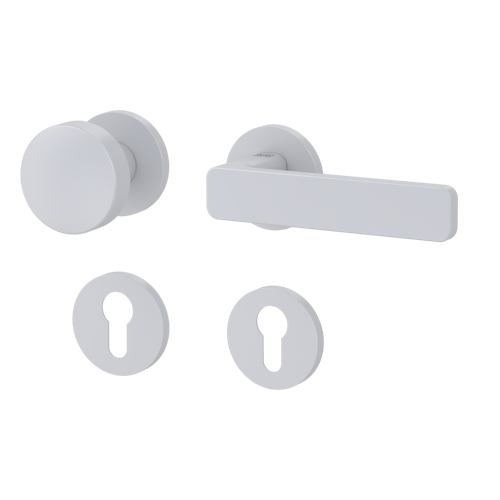 Griffwerk Wechselgarnitur VAYA 265 MINIMAL MODERN fast2fix Fast2Fix Rosetten rund Knopf R2 Seidenweiß R