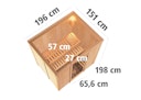 Vorschaubild Karibu Sauna Bodin mit Fronteinstieg 68 mm inkl. gratis Sauna-Zubehörset im Wert von 234,94 €