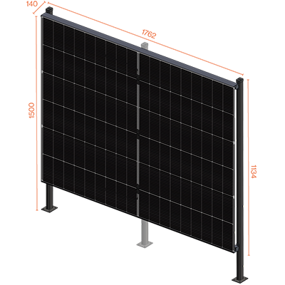 SunElements PV-Zaun 2/3/4er Set ohne Wechselrichter