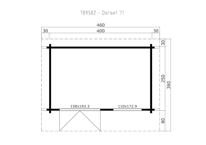 Weekendhaus (Homeoffice-Gartenhaus) 709 Gr. 1 - 70 mm