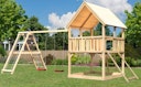 Vorschaubild Akubi Kinderspielturm Luis mit Doppelschaukelklettergrüst inkl. Netzrampe