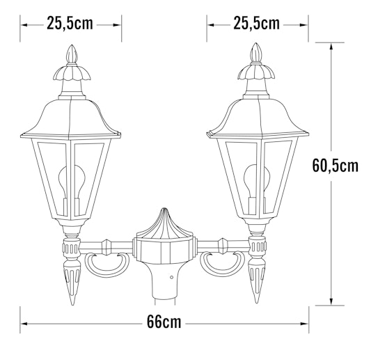 Konstmide Gartenleuchtenkopf Pallas, 2-flammig, versch. Farben