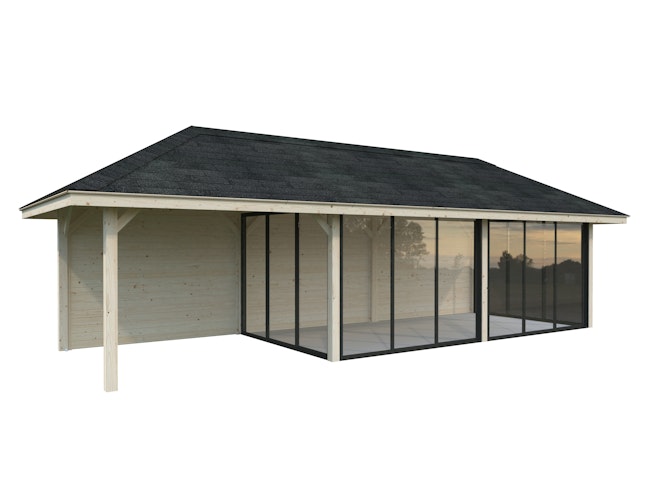 Palmako Pavillon Bianca 24,9 m² Set 518 Slide Plus mit Isolierglas-Schiebetüren