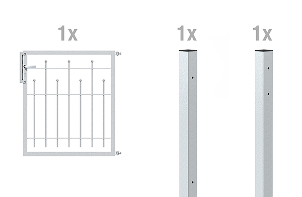 Alberts® Einzeltor-Set Madrid zum Einbetonieren Feuerverzinkt 1000 mm 1000 mm