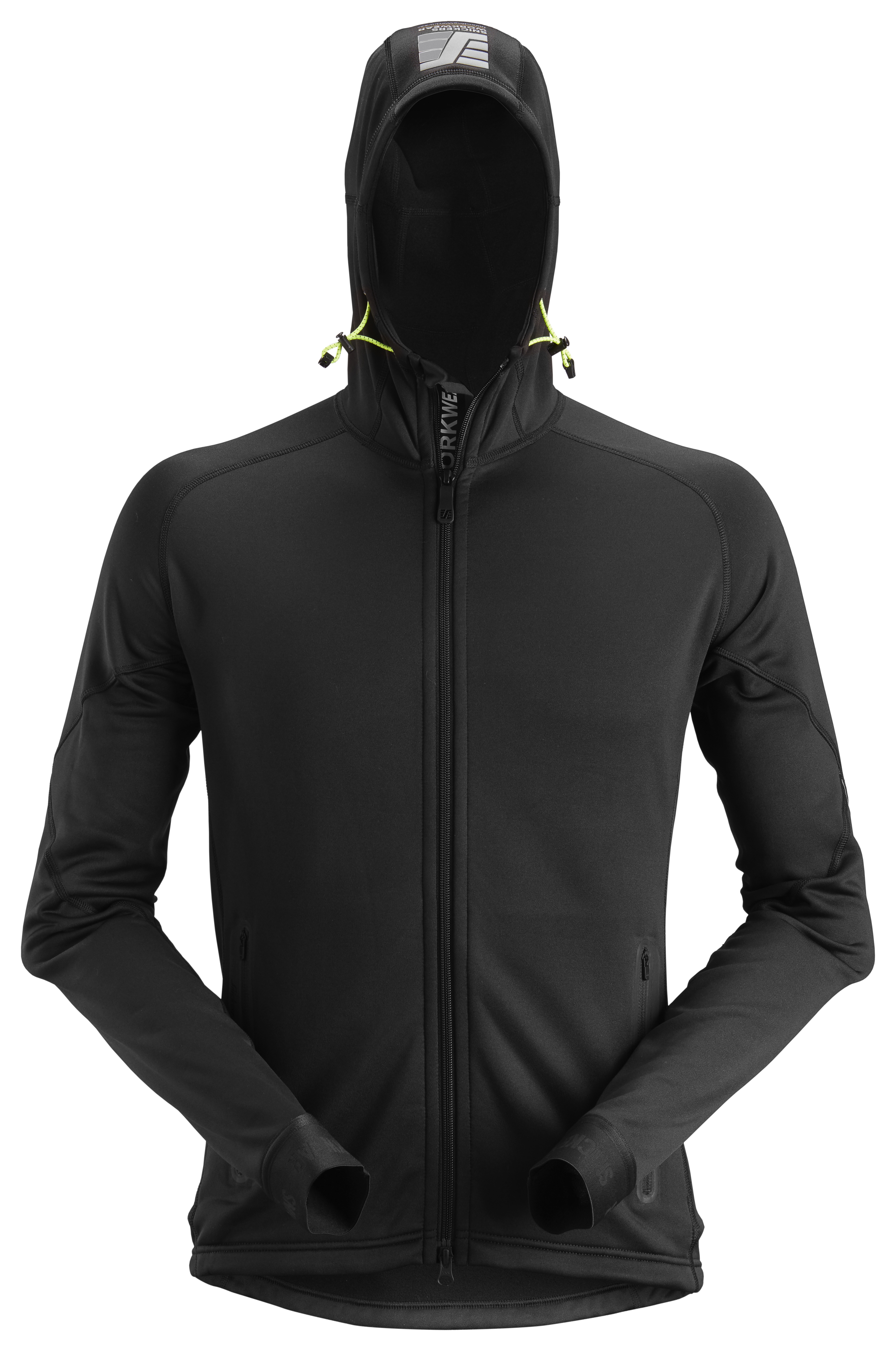 Snickers Polartec® Power Stretch® 2.0 Stretch-Fleece-Kapuzen Arbeitsjacke mit durchgehendem Reißverschluss 8 schwarz