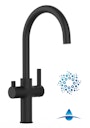 Vorschaubild 4 Wege Wasserhahn Küchenarmatur, FC, mit 360° schwenkbarem U-Auslauf, Schwarz Matt
