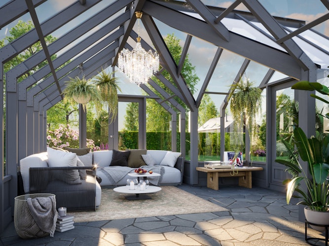 Palmako Gewächshaus / Pavillon / Glashaus Emilia 19,1 m²- 44 mm