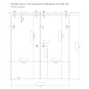 Vorschaubild GRIFFWERK offenes Schiebetürsystem R8 vor der Wand-Edelstahl Optik