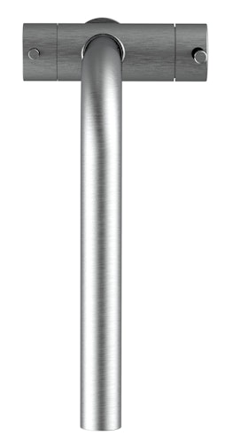 NIEDERDRUCK 3 Wege Wasserhahn Küchenarmatur, Edelstahl Massiv, 360° schwenkbarem L-Auslauf, Gebürstet