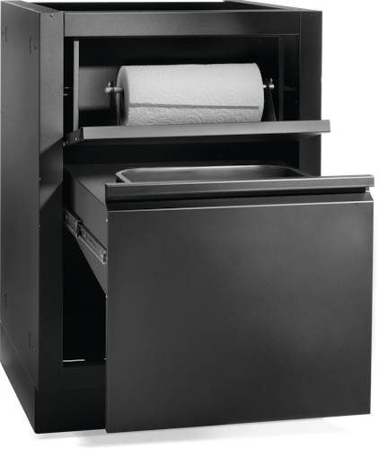 Napoleon Outdoorküche OASIS Mülleimerschrank mit Küchenrollenhalter, mattschwarz