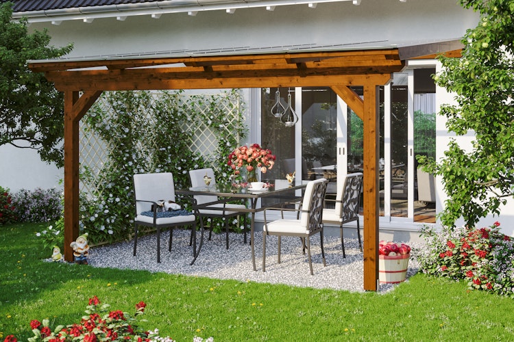 Skan Holz Terrassendach Ancona Leimholz o. Mittelpfosten 434 cm