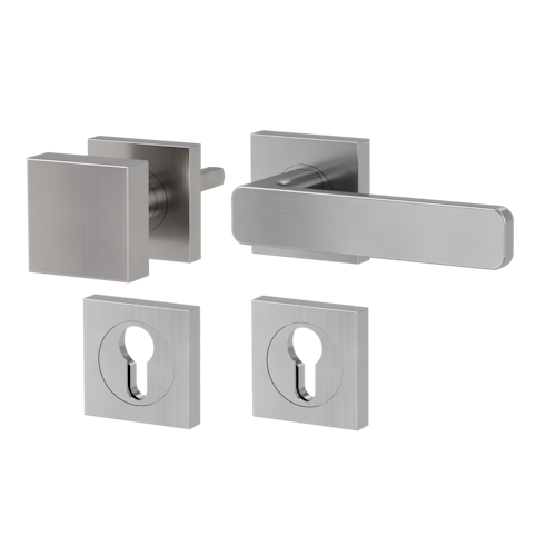 GRIFFWERK Wechselgarnitur MINIMAL MODERN Schraubtechnik GK4 Rosetten eckig Knopf SQUARE Samtgrau R