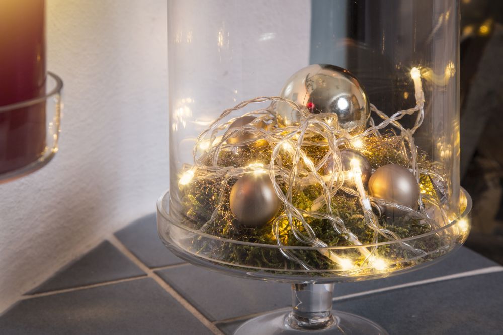 Konstsmide Weihnachtsbeleuchtung  LED Lichterkette 50 warmweiße Dioden