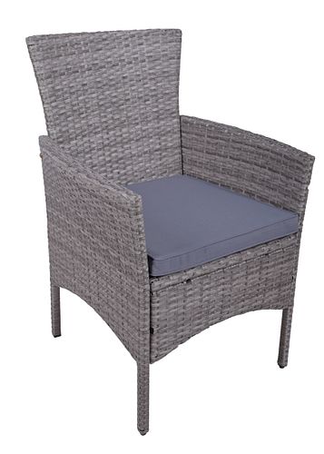 Garden Pleasure Balkon-Set DAKOTA, Tisch 70 x 60 + 2 Sessel, Polyrattan / Akazie / Kissen 100 % Polyester
