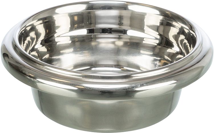 TRIXIE Be Nordic Napf-Set, MDF/Edelstahl, 2 × 0,4 l/ø 14 cm/38 × 18 × 10 cm, weiß
