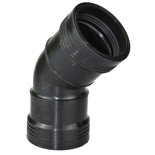 Heissner Steck-Bogen 45° (PP), 50mm, Gummidichtung (Z723-00)