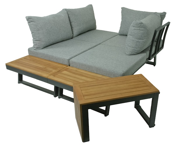 Garden Pleasure Lounge Set FELICE, Aluminium / Akazie / Kissen 100 % Polyester