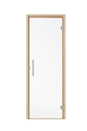Infraworld Saunatür Exklusiv 1/2/3 und Large mit Holzrahmen und Türgriff - 8 mm ESG (ohne Schwelle)