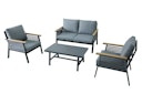 Vorschaubild Garden Pleasure Lounge-Set DENIA, Aluminium Anthrazit / Rope / Kissen 100 % Polyester