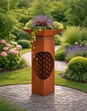 Badeko Säule ,,Lebensblume“ inkl. Schale & Außenbeleuchtung in EdelrostoptikZubehörbild