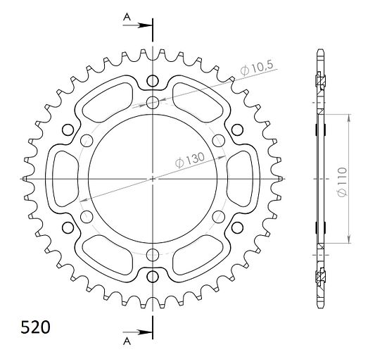 Supersprox Stealth-Kettenrad 520 40Z (Gold)