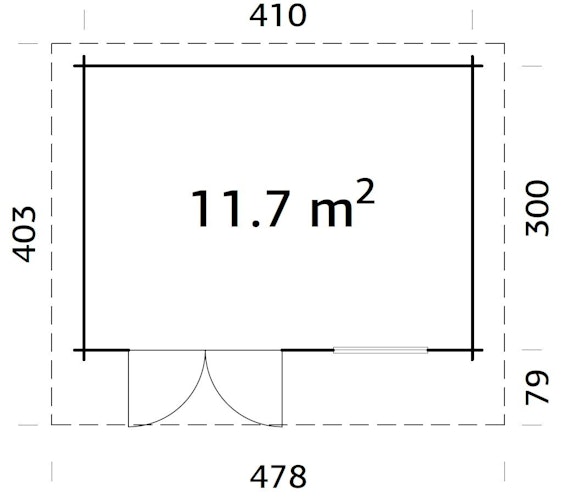 Palmako Gartenhaus Heidi 11,7 m² - 44 mm