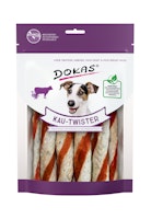 DOKAS Kau-Twister 200 Gramm Hundesnacks Rinderhaut, Entenherz & Entenbrust