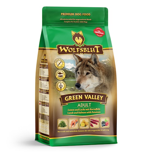 WOLFSBLUT Green Valley Lamm und Lachs mit Kartoffeln Hundetrockenfutter