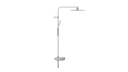 Vorschaubild Überkopfbrauseset OCEAN, mit Thermostatablage