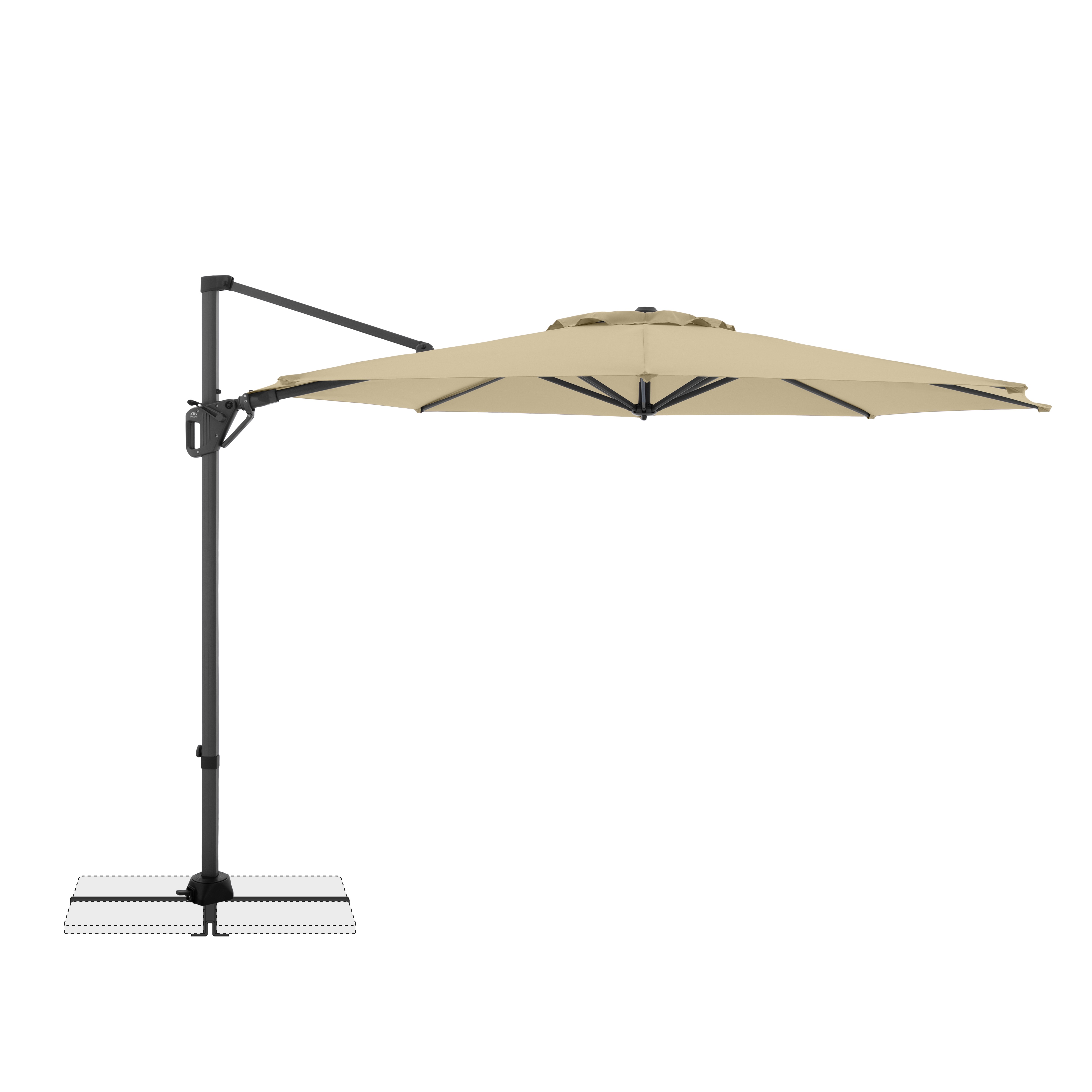 doppler Pendelschirm LIFE 310 Side, Aluminium Anthrazit / 100 % Polyester 180 g/m² Sand