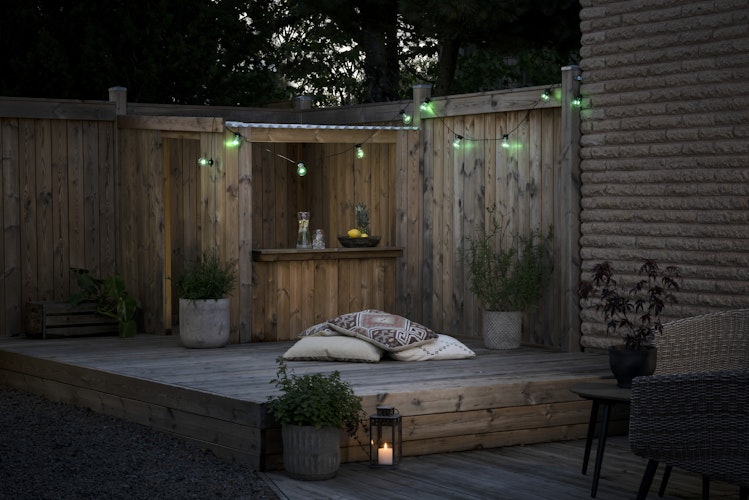 Konstsmide Ganzjahresbeleuchtung  LED Biergartenkette mit RGB-Farbwechsel