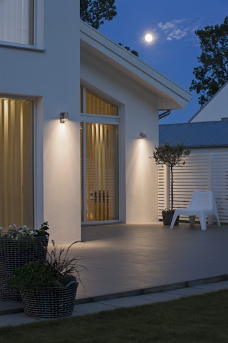 Konstsmide Halogenspot Modena, Edelstahl, klares Glas, mit Sensor (7541-000)