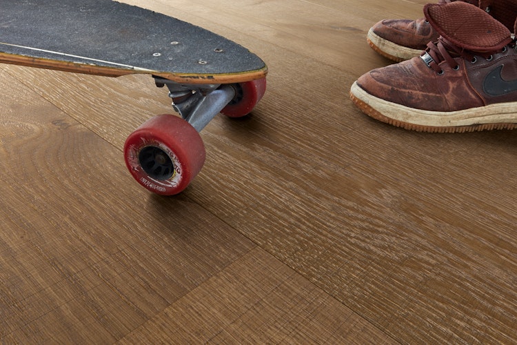 MEISTER Lindura-Holzboden HD 400 Eiche authentic olivgrau Vintage-Struktur, gebürstet 8903 - naturgeölt