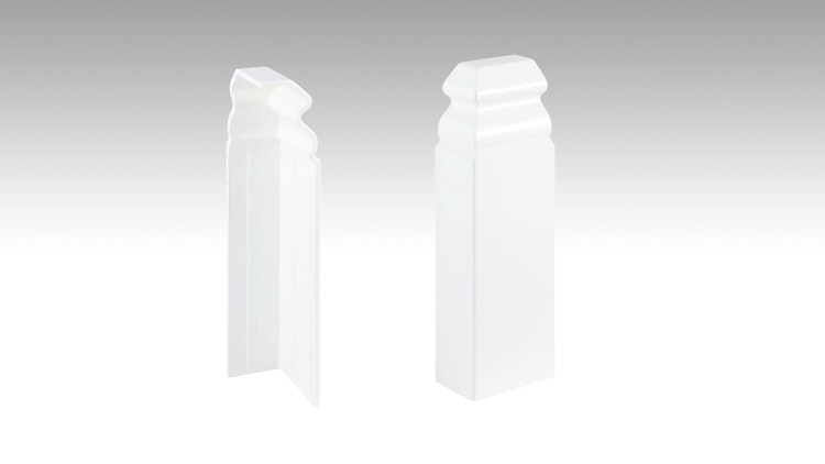 MeisterWerke Zubehör-Steckfußleiste Endkappen Hamburgerprofil-weiß 2001 - 10 PK / 11 PK / 12 PK / 13 PK