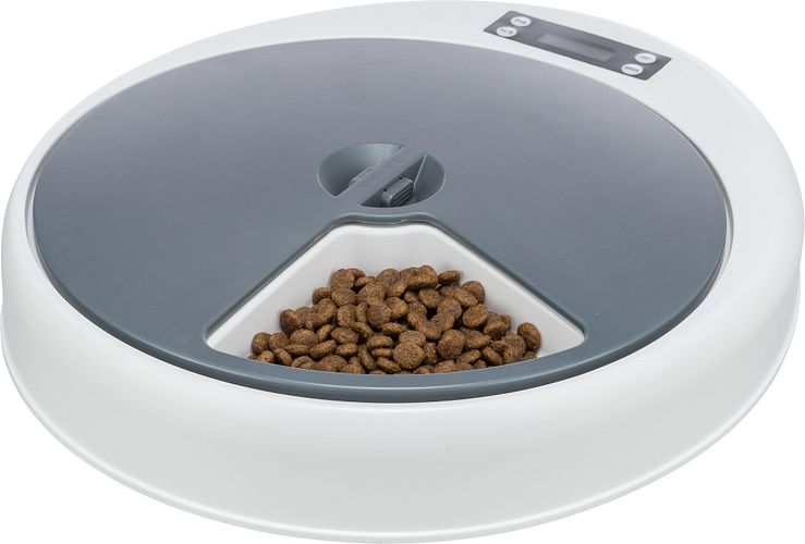 TRIXIE Futterautomat TX4+1, 5 × 0,25 l/34 × 6 × 39 cm, weiß/grau