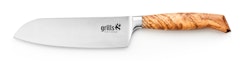 Grills.de Santokumesser mit Olivenholzgriff 16cm
