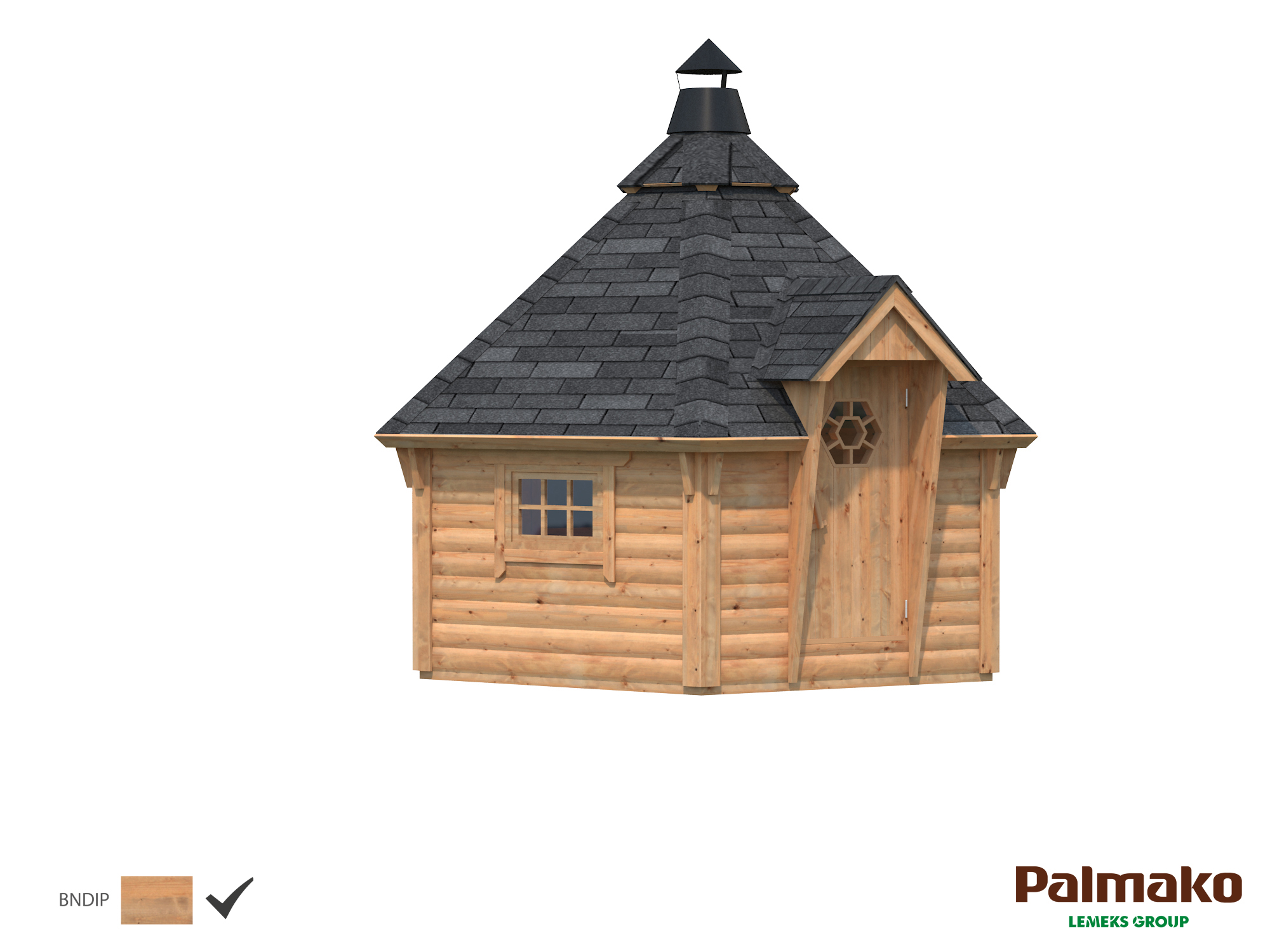 Palmako Grillkota Eva 8,7 m² - 44 mm Hellbraun tauchimprägniert