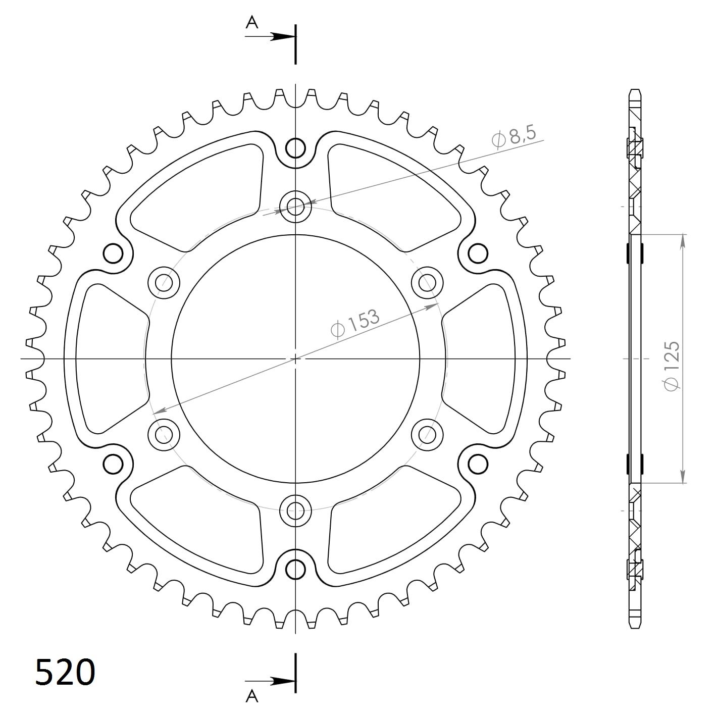 Supersprox Stealth-Kettenrad 520 49Z (Gold)