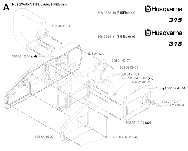 Husqvarna Motorsägen elektrisch 315 ELECTRIC, 20030100001-20033100000