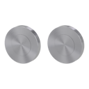 Vorschaubild Griffwerk Rosettenpaar rund GK4 -Edelstahl matt Schraubt. -BL -mit Symbol (MF)